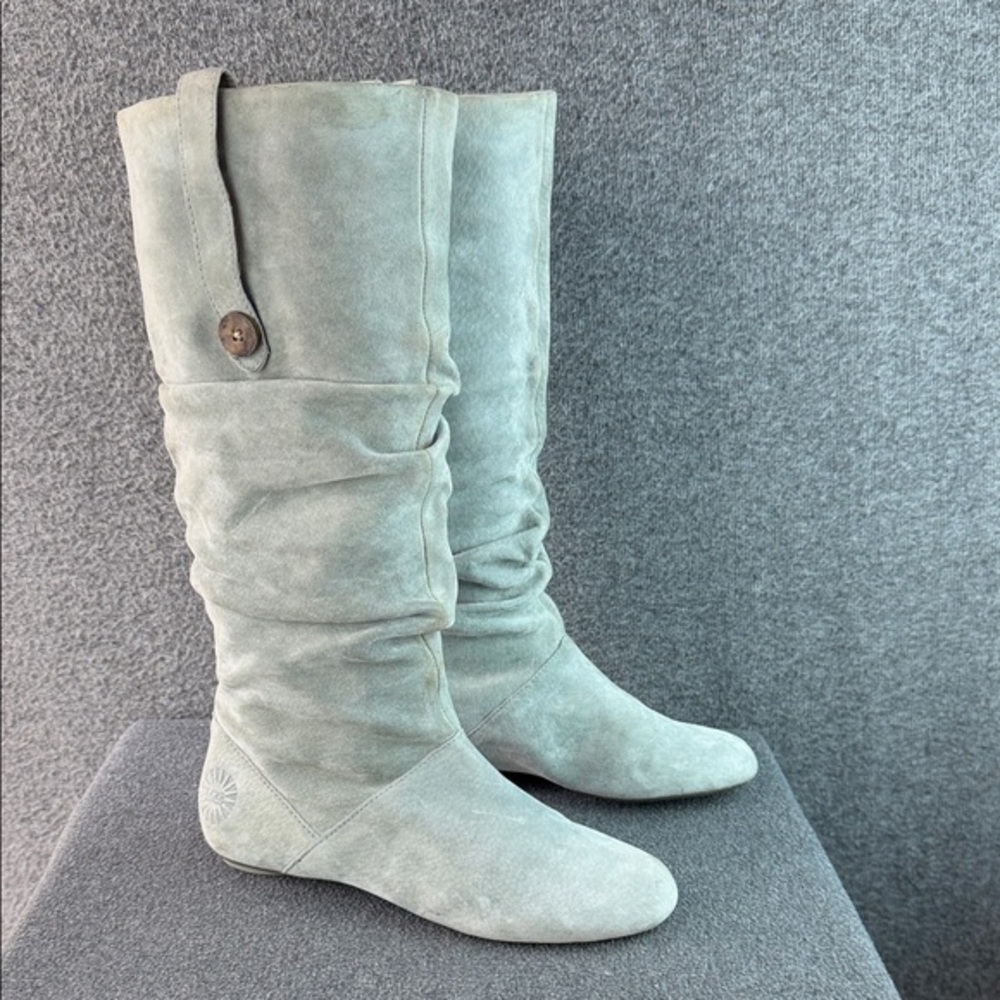 Rare‎ UGG Gray Suede Women's Slouch Boots Size 8 - Picture 3 of 15